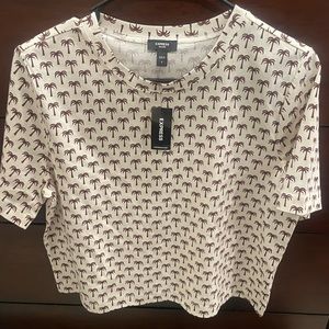 COPY - Express NWT cropped palm trees tee